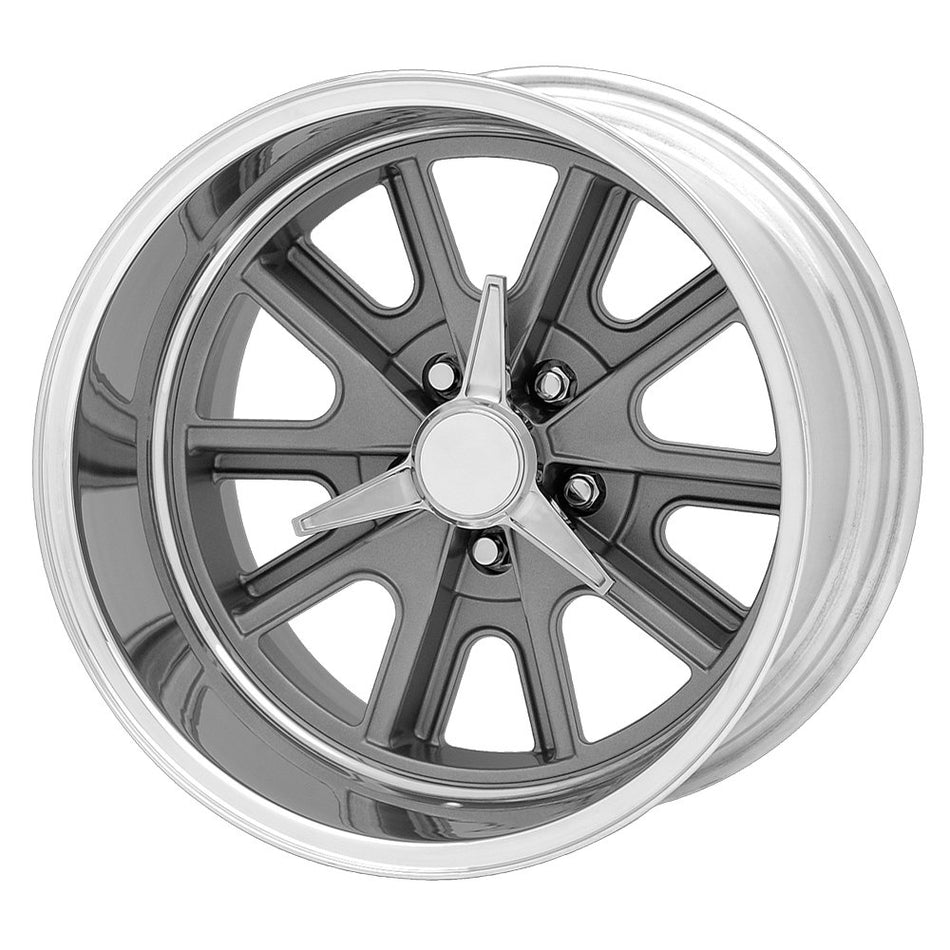 VN427 SHELBY COBRA 17x8, Bolt Pattern: 5x4.75/, Offset: -6, TWO-PIECE MAG GRAY CENTER POLISHED BARREL, set of 1
