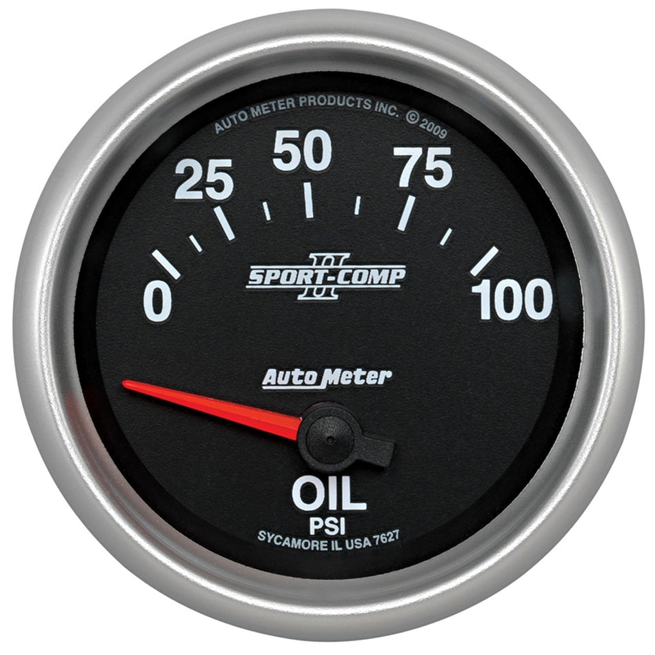 Auto Meter 7627 Sport-Comp II 2-5/8 0-100 PSI Short Sweep Electric Oil Pressure Gauge