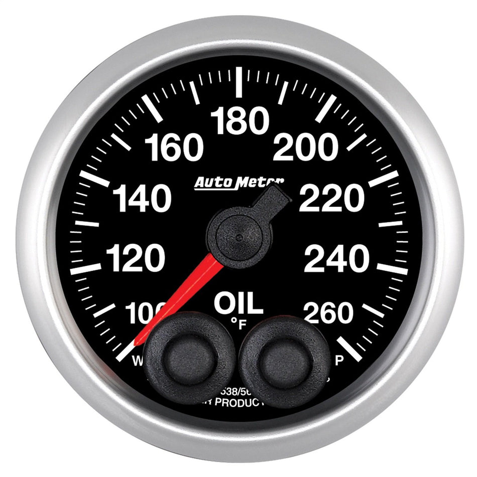 Auto Meter 5638 Elite 2-1/16 100- 260 Degree Fahrenheit Oil Temperature Gauge