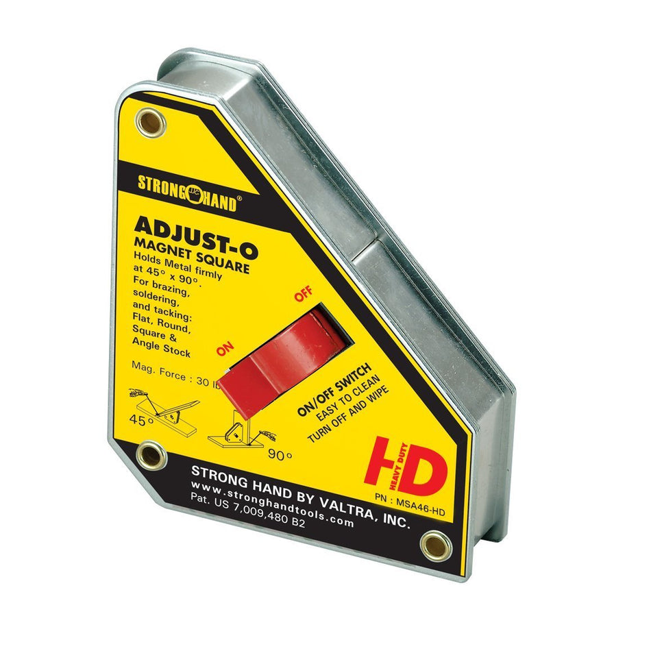Strong Hand Tools, Adjust-O Welding Magnet Squares with On/Off Switch (MSA46-HD (Heavy Duty) - 45u00b0, 90u00b0)