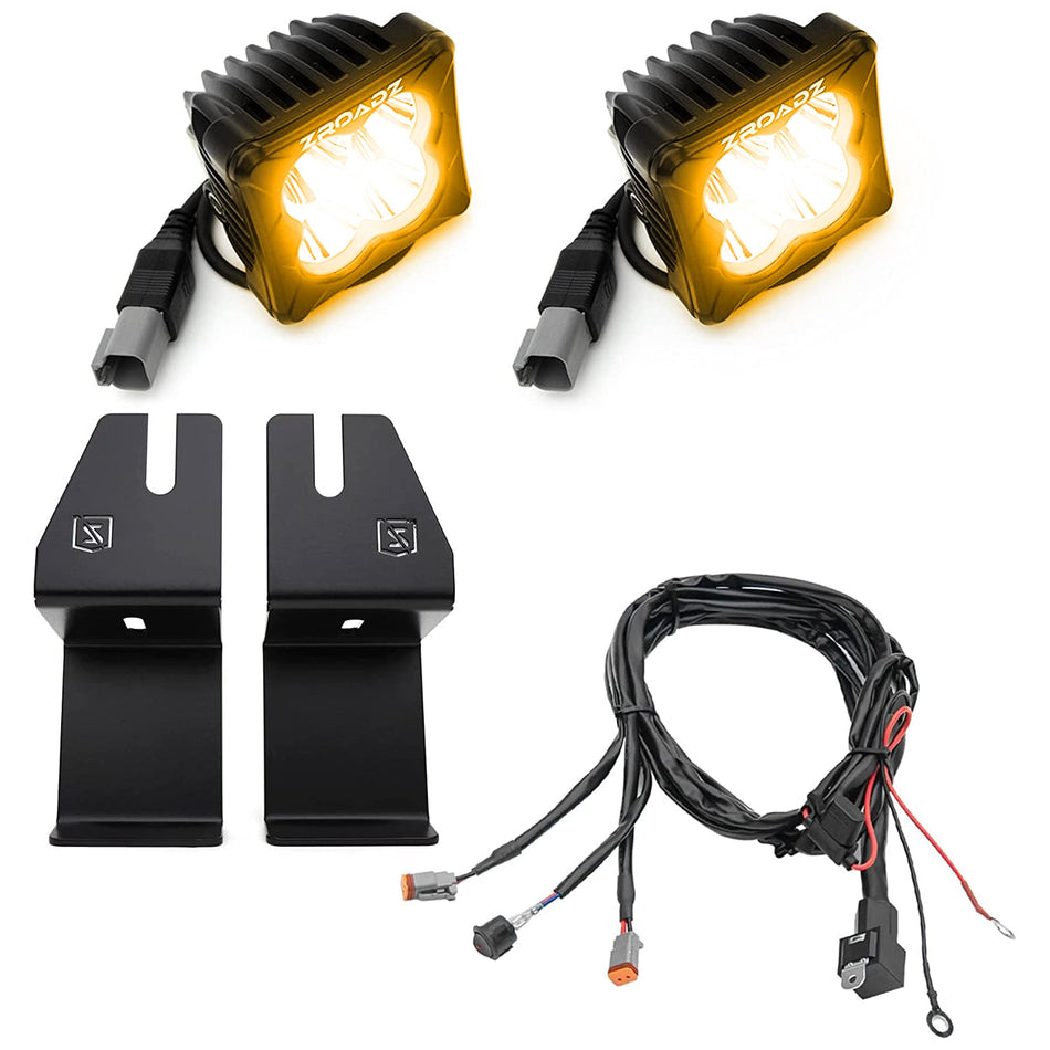 ZROADZ Rear Bumper LED KIT for a 2021-2022 Ford Bronco, Includes (2) 3 inch Amber LED Pod Lights - Part # Z385401-KITA