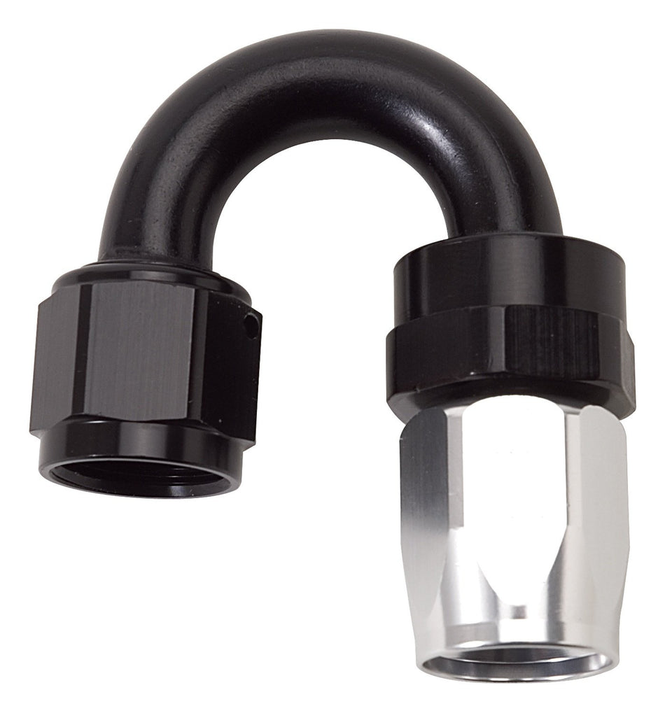 Russell by Edelbrock 613503 Black/Silver -6 AN 180 Degree Tight Radius Full Flow Swivel Hose End