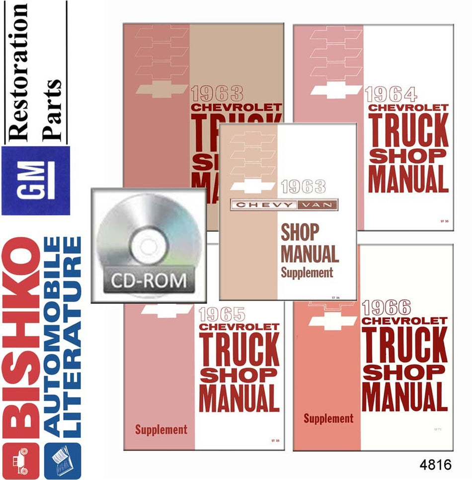 bishko automotive literature 1963 1964 1965 1966 Chevy Pickup Truck Shop Service Repair Manual CD Engine
