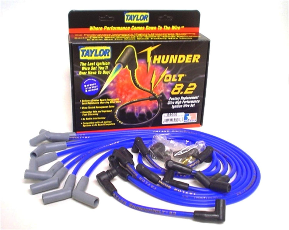 Taylor Cable 84658 Blue 8.2mm Custom Fit ThunderVolt Ultra High Performance Spark Plug Wire Set