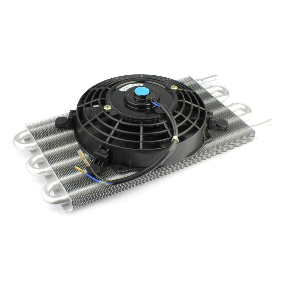 Speedmaster PCE186.1024 Flat Transmission Oil Cooler 15.5 x 7.5 & Electric Thermo Fan Kit