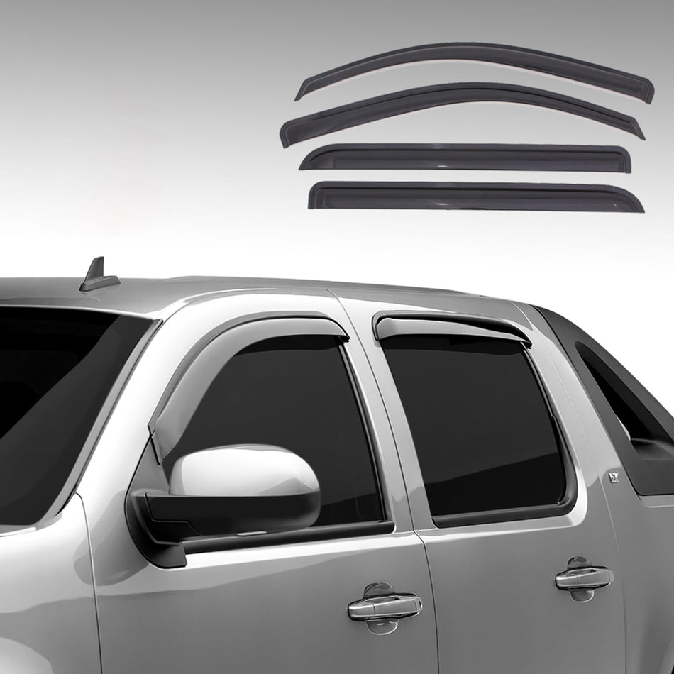 Black Horse Outside Mount Smoke 4 PC Rain Guards Window Visor Sun Deflector Compatible with 2011-2021 Jeep Grand Cherokee-140303
