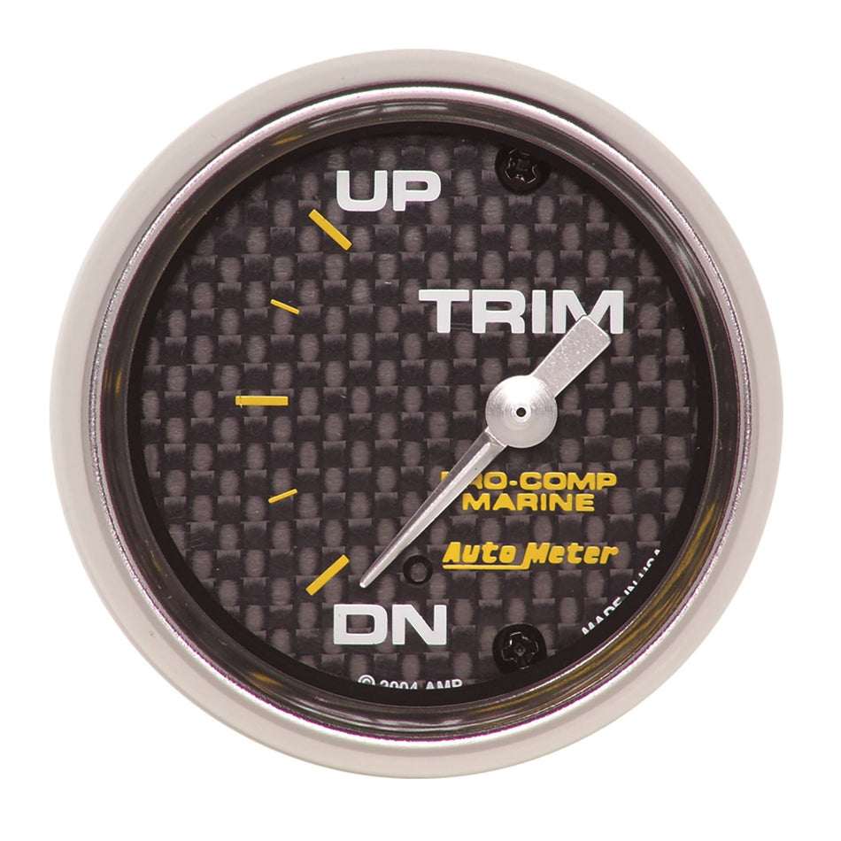 AutoMeter Gauge, Trim Level, 2 1/16, 0u03a9down-90u03a9up, Electric, Marine Carbon Fiber (200766-40)