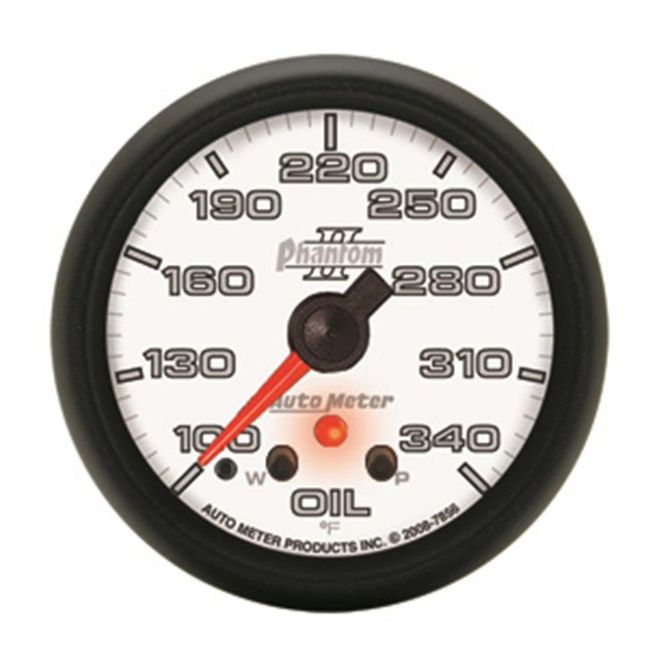 Auto Meter 7856 Phantom II 2-5/8 100-340 Degree F Full Sweep Electric Oil Temperature Gauge