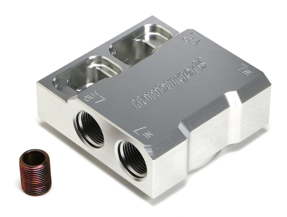 Trans-Dapt Performance 3303 Remote Oil Filter Base Universal Single Aluminum For HP4 Filter Remote Oil Filter Base