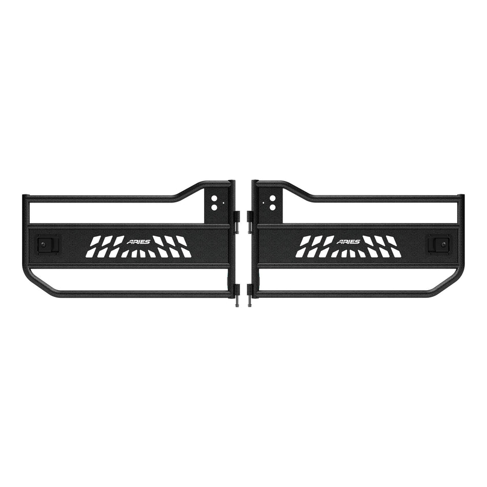 ARIES 1500200 Black Aluminum Front Jeep Wrangler JL, Gladiator Tube Half Doors