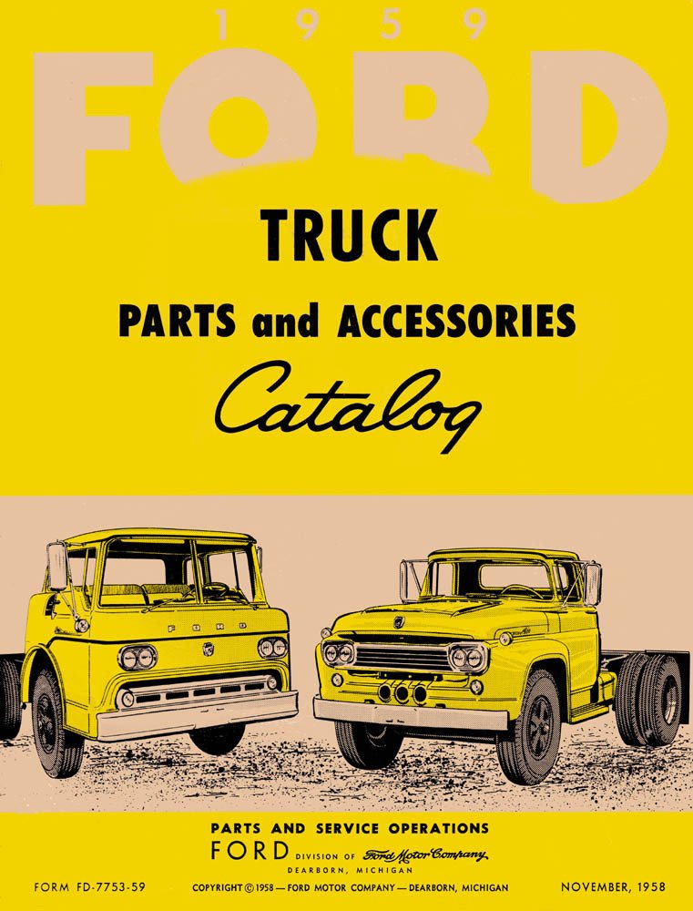 bishko automotive literature 1959 Ford Truck Part Numbers Book List Catalog Interchange Drawings