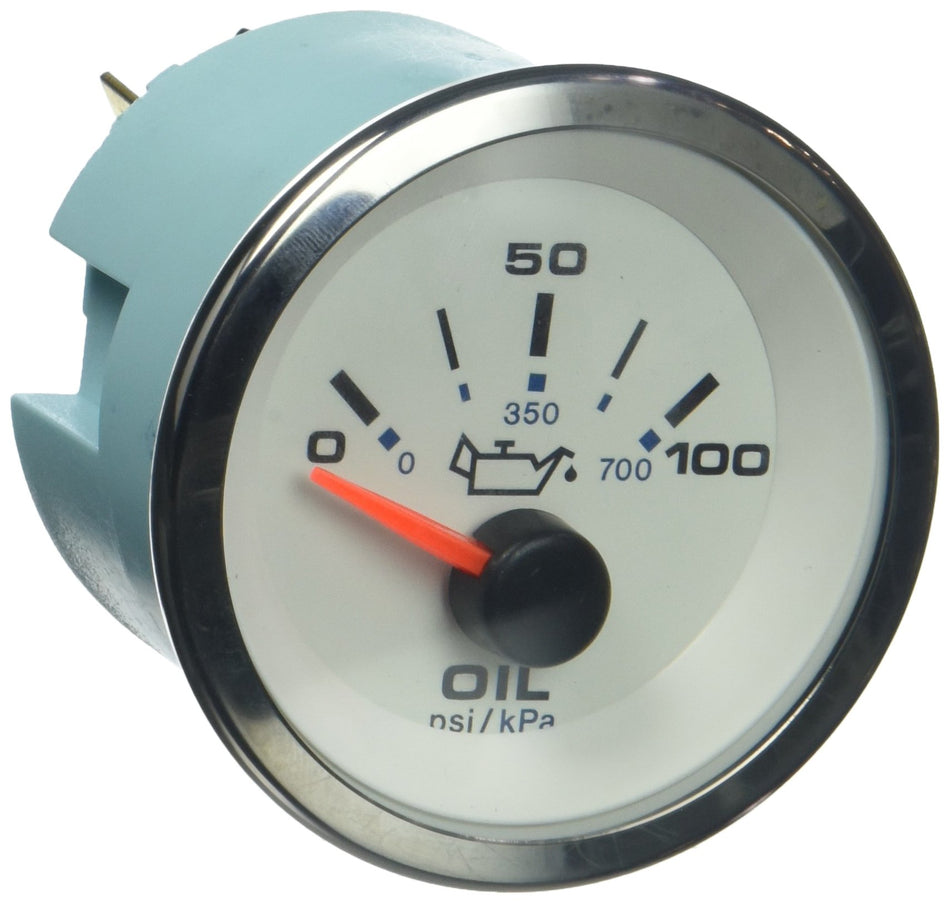 Sierra International 62543P White Premier Pro Electric Scratch Resistant Oil Pressure Gauge, 2