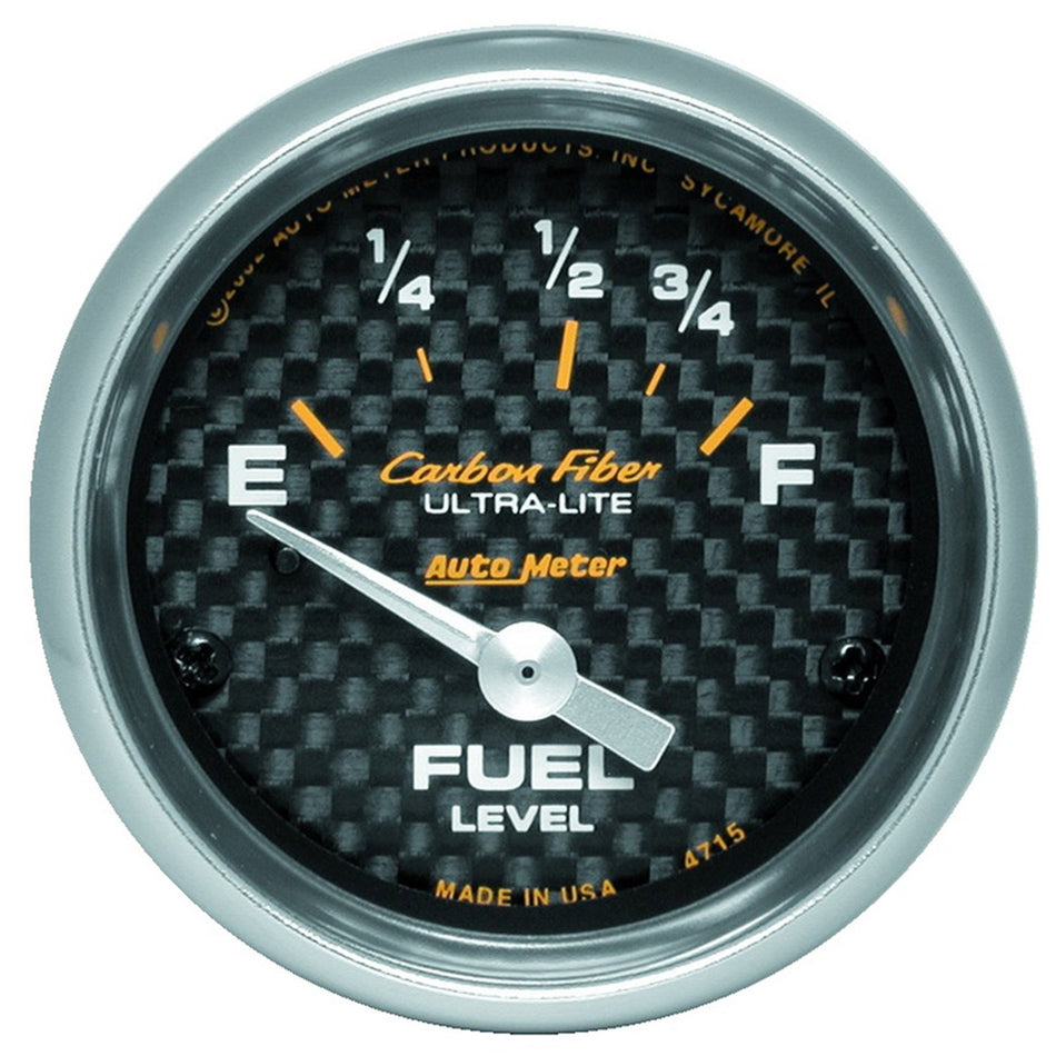 Auto Meter 4715 Carbon Fiber Electric Fuel Level Gauge