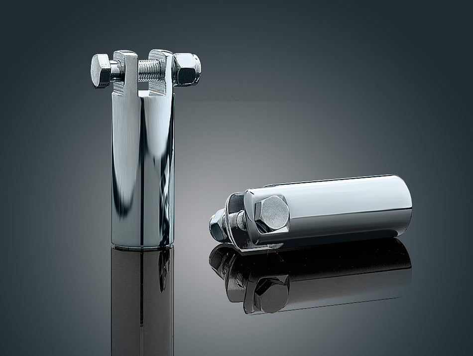 Kuryakyn 8087 Motorcycle Foot Control Component: 3-1/2 Footpeg Mounts with 3/8-16 Mounting Bolts, Chrome, 1 Pair