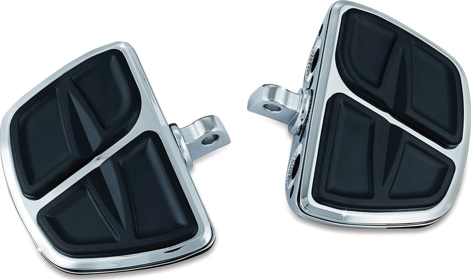 Kuryakyn 7612 Motorcycle Accessory: Kinetic Mini Board Floorboards with Male Mount Adapters, Gloss Black, 1 Pair