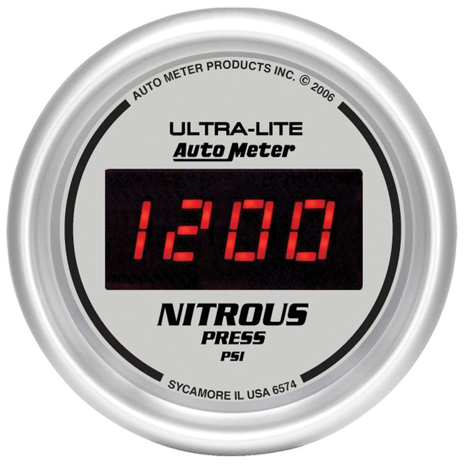 Auto Meter 6574 Ultra-Lite Digital 2-1/16 0-2000 PSI Digital Nitrous Pressure Gauge