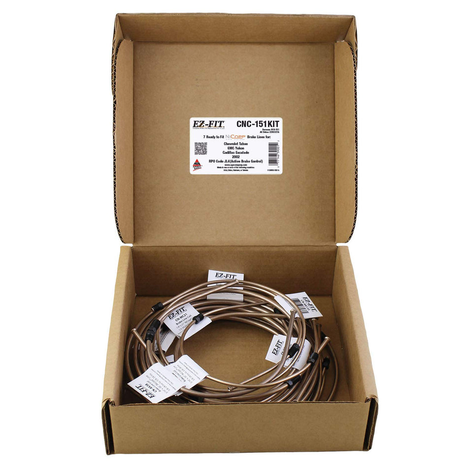 EZ-Fit NiCopp Complete Brake Line Kit, Tahoe, Yukon, Escalade 2002 Code JL4
