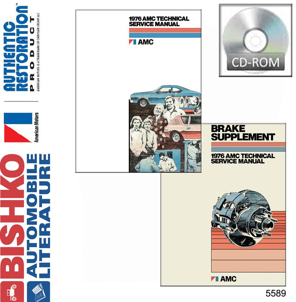 bishko automotive literature 1976 AMC Gremlin Hornet Matador Shop Service Repair Manual CD Engine Wiring OEM