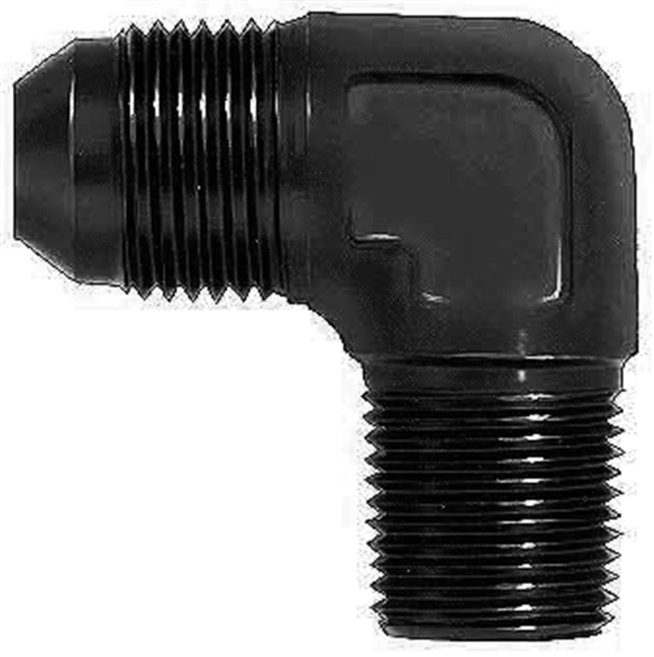 Aeroquip FBM5036 90 deg. Male AN To Pipe Adapter -08AN Male 1/4 in. Pipe Size Aluminum Black Anodized Bulk Packaged 90 deg. Male AN To Pipe Adapter