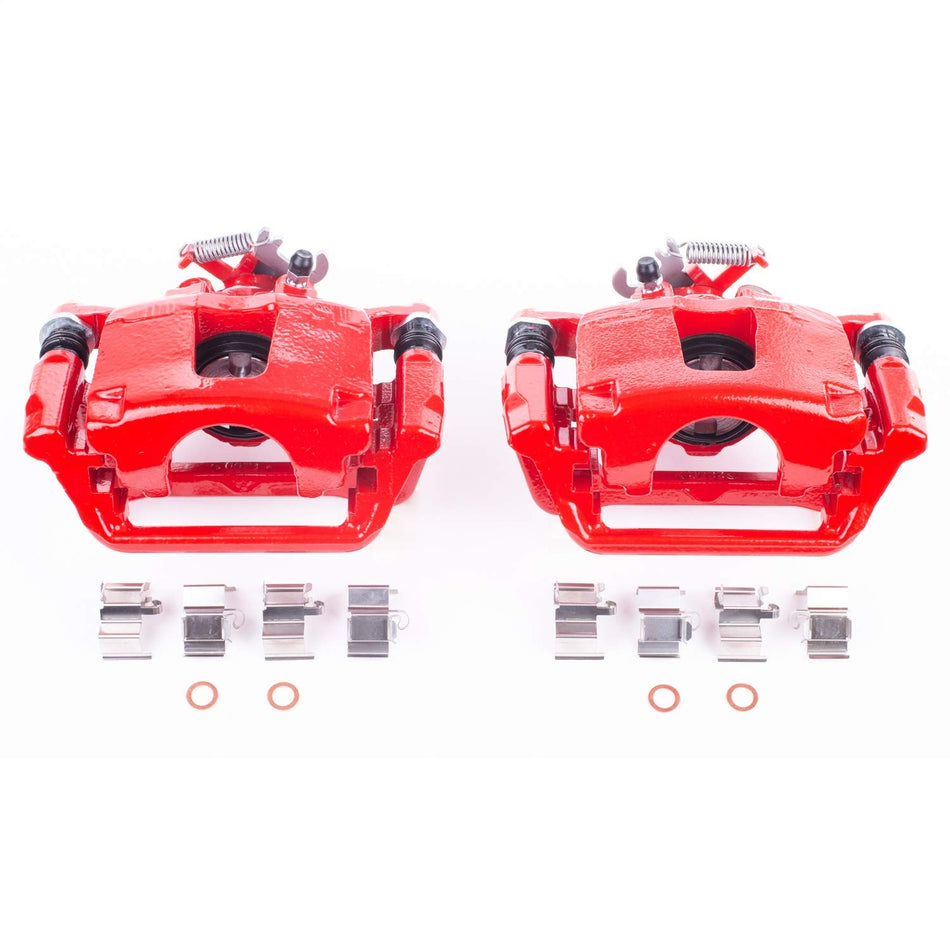 Power Stop Rear S5398 Pair of High-Temp Red Powder Coated Calipers