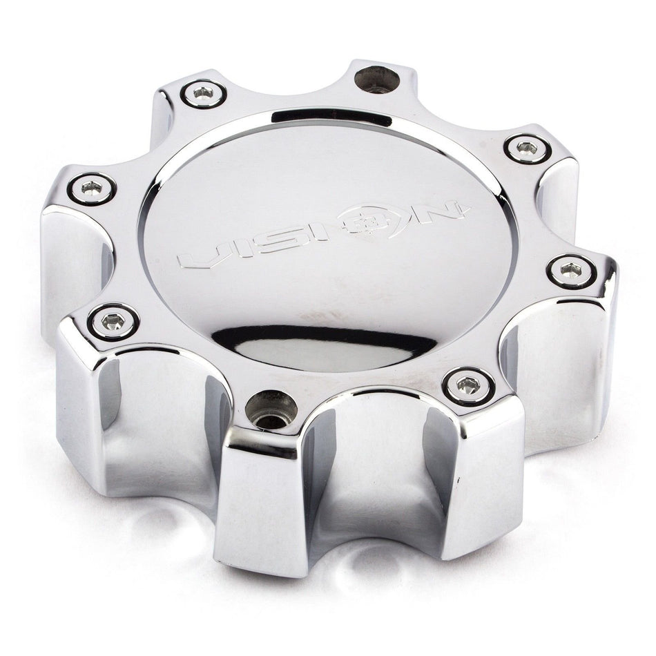 Vision 375 Warrior New Logo Wheel Center Cap Short 8 Lug Only Chrome C375-8C