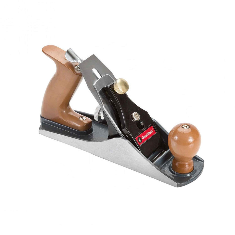 GreatNeck C4 Bench Jack Plane (9 Inch), 2 Inch Cutter, Adjustable to Control the Blade, Cast Iron Body, Quality Plastic Ergonomic Handles