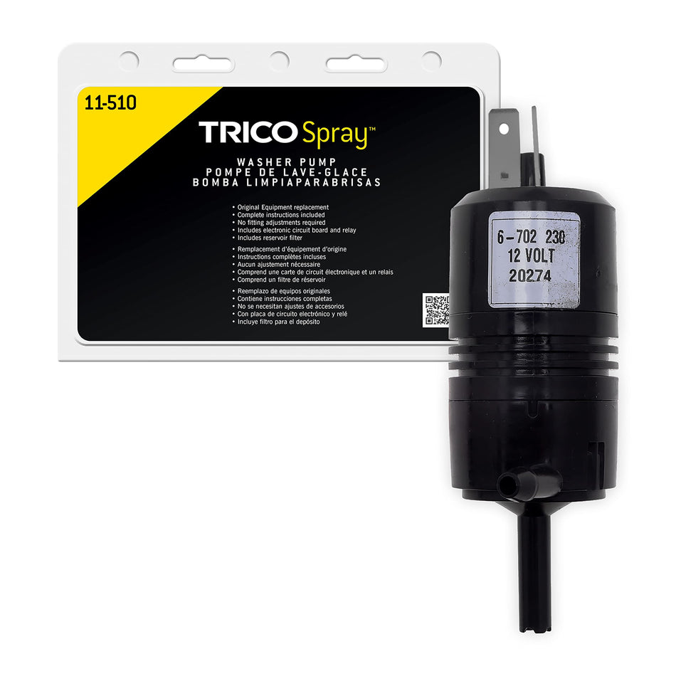 TRICO Spray Windshield Washer Pump (11-510) Fits Select Chevrolet, GMC, Jaguar, Pontiac, and Volkswagen Model Years