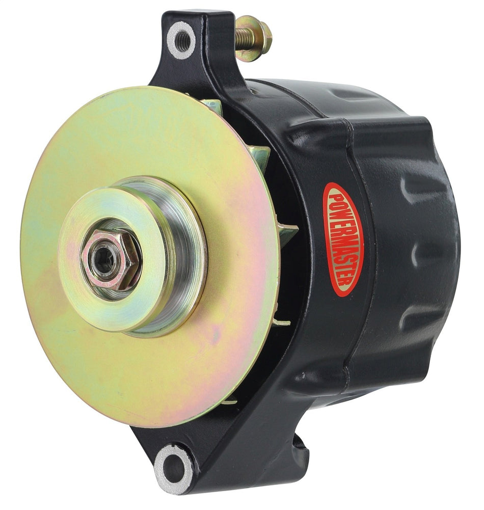 Powermaster 8-57101-347 Black Alternator (Upgrade 100A Smooth Look 1V Pulley, Baffle & Cone 1 Wire)
