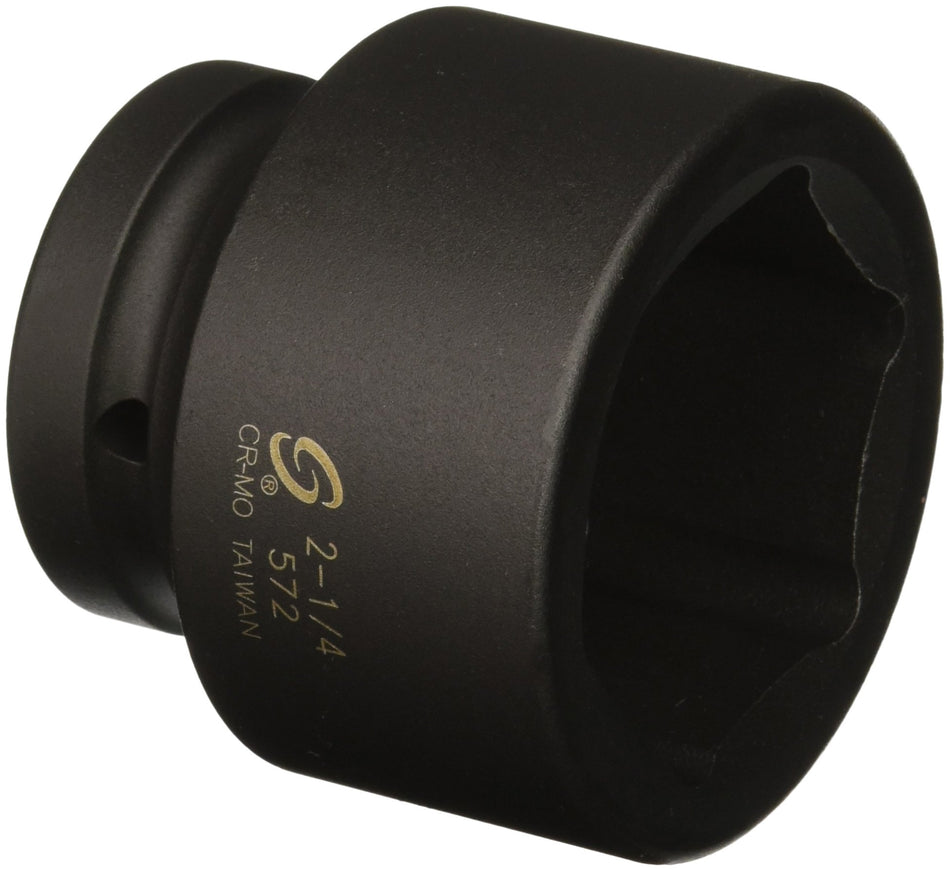 SUNEX TOOLS 572 1 Drive Standard 6 Point Impact Socket 2-1/4
