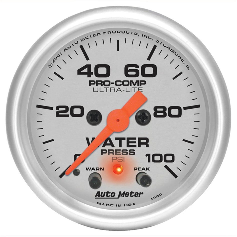 Auto Meter 4368 Ultra-Lite Electric Water Pressure Gauge