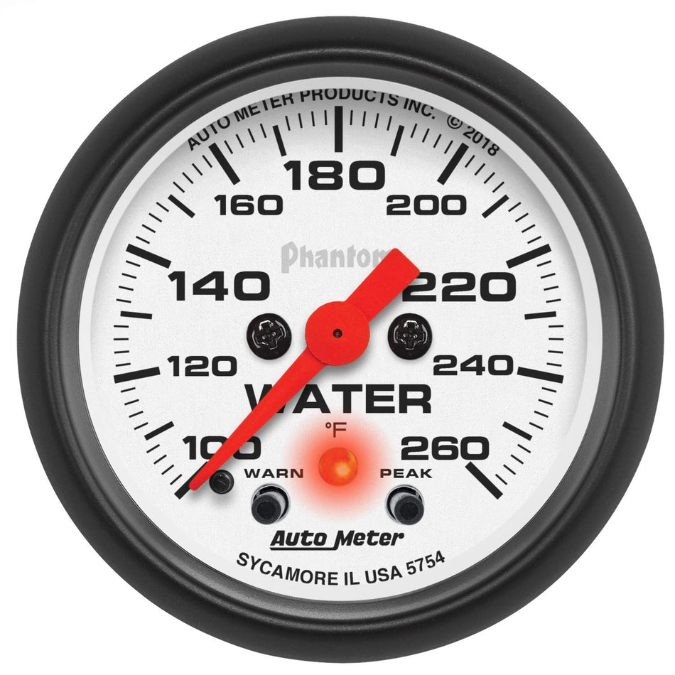 AutoMeter 5754 Gauge, Water Temp, 2 1/16, 260u00baf, Digital Stepper Motor W/Pk & Wrn, Phantom