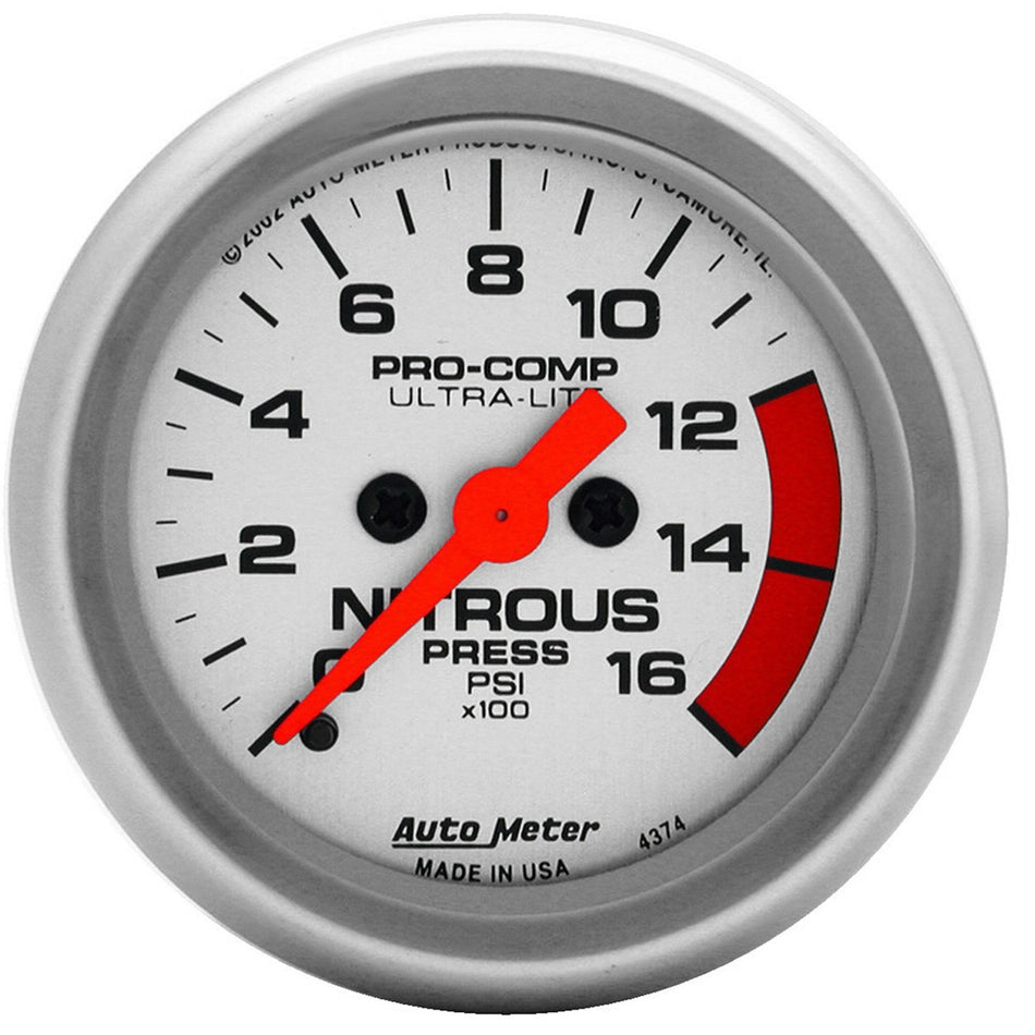 Auto Meter 4374 Ultra-Lite Electric Nitrous Pressure Gauge