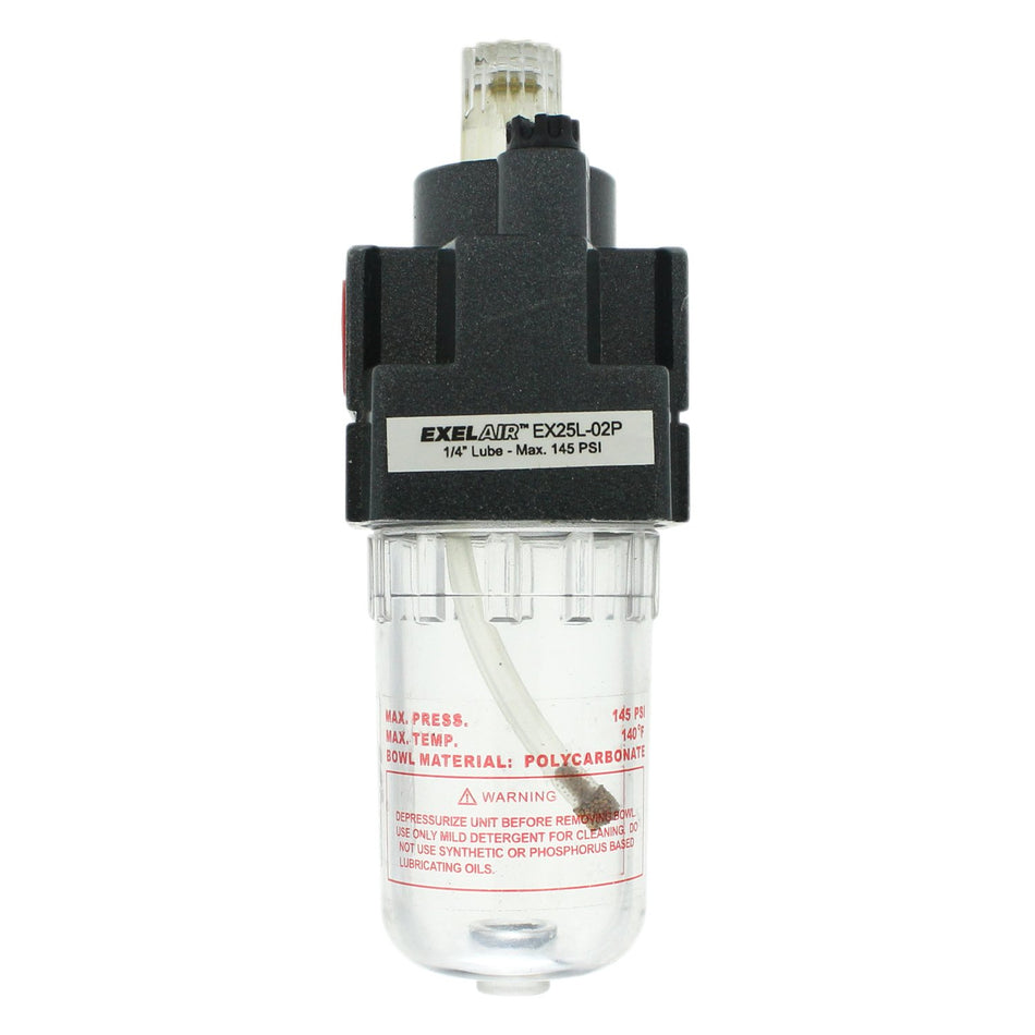 EXELAIR by Milton FRL (Mini) Air Lubricator - 1/4" NPT - Polycarbonate Bowl (EX25L-02P)