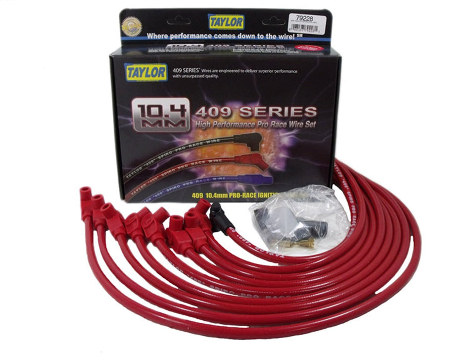 Taylor Cable 79228 409 Pro-Race Spiro-Wound Core Spark Plug Wire Set