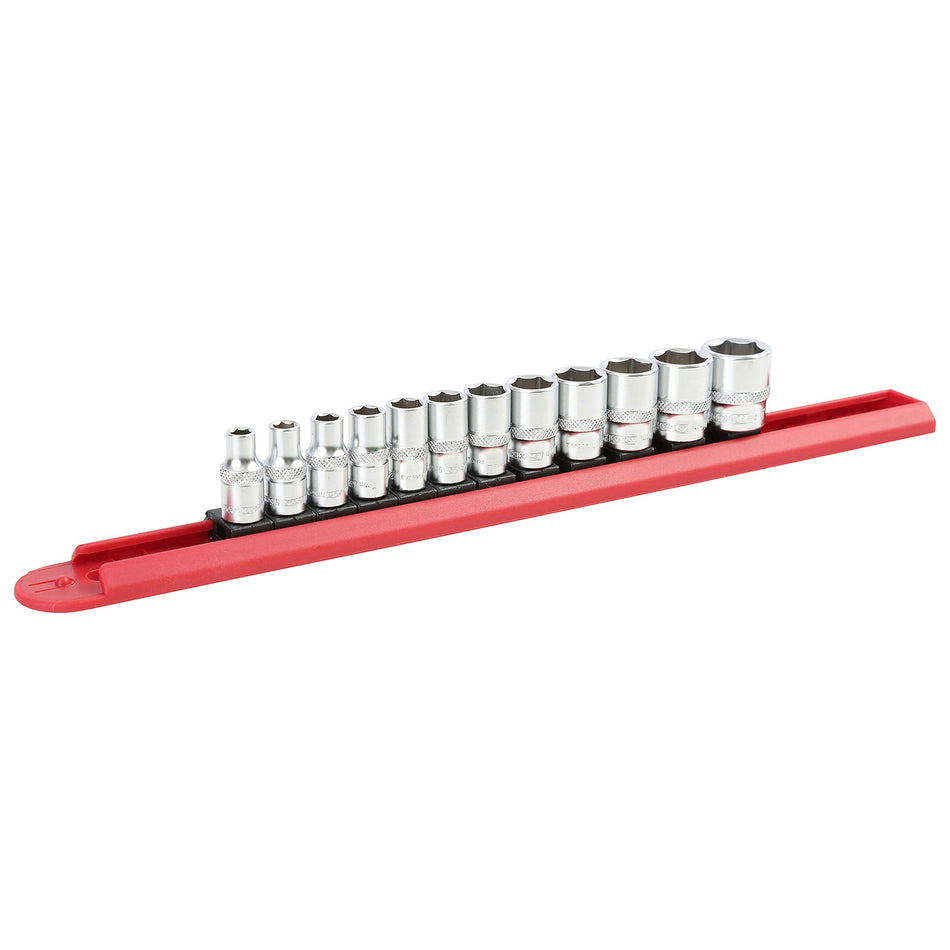 OEMTOOLS 22950 1/4 Inch Drive 12 Piece Metric Socket Set, 1/4 Inch Drive Socket Set With Socket Organizer, 6 Point Sockets