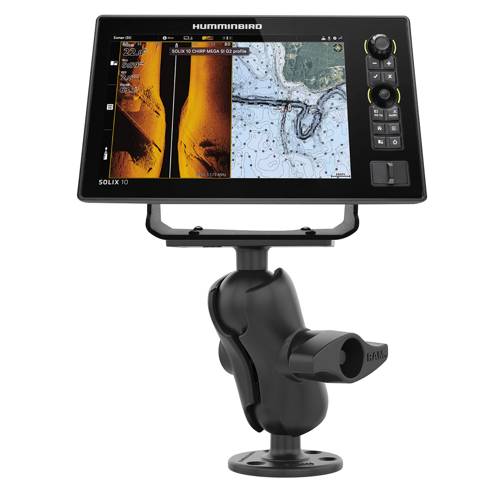 RAM MOUNTS Drill-Down Ball Mount for Humminbird Helix 8-15, Solix & Apex RAM-D-202-25-C-202U with Short Arm