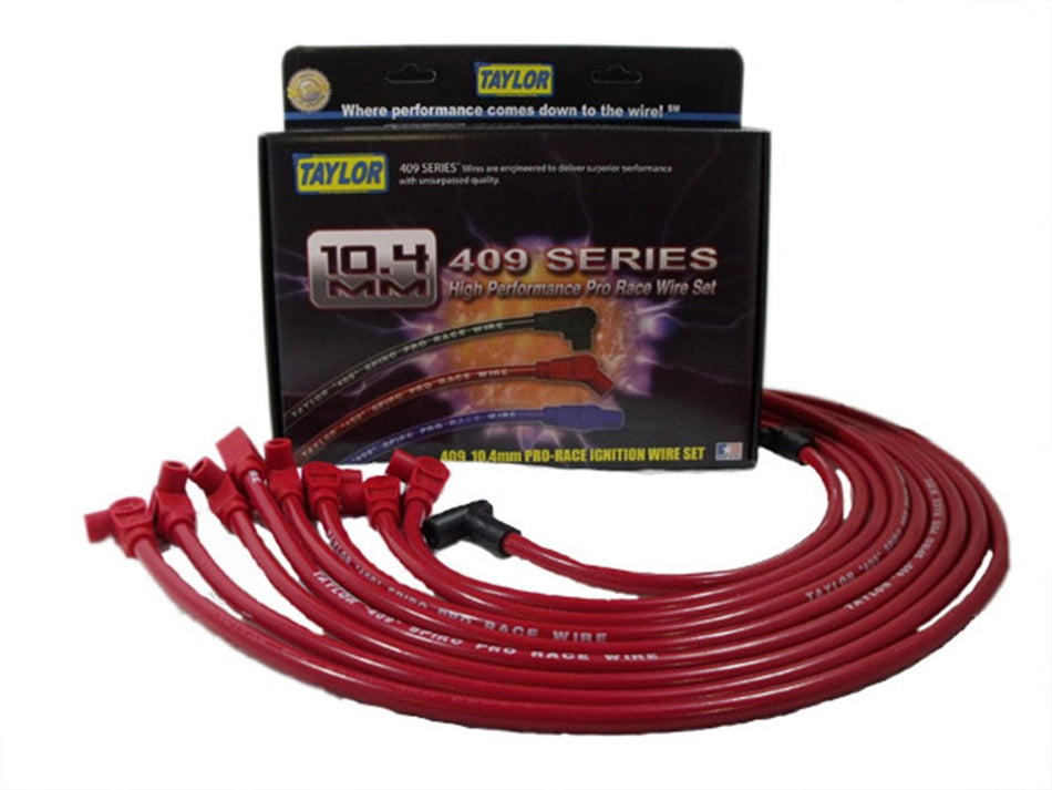 Taylor Cable 79230 Red 10.4mm Custom Race-Fit Spiro Pro Race Spark Plug Wire Set