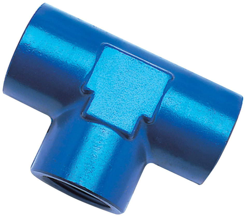 Edelbrock/Russell 661710 Blue Anodized Aluminum 1/8 Female Pipe Nipple Adapter