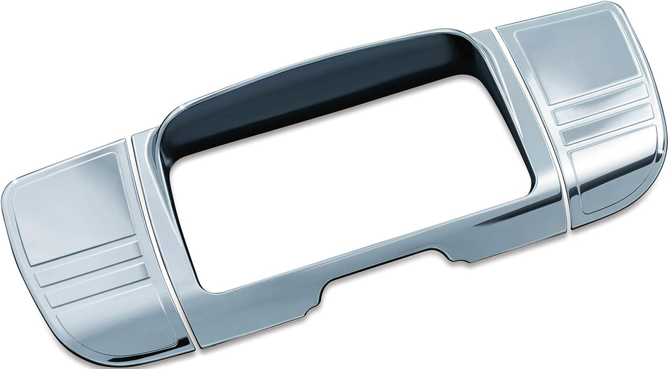 Kuryakyn 7240 Motorcycle Accent Accessory: Deluxe Tri-Line Stereo Trim Kit for 2014-19 Harley-Davidson Touring & Tri Glide Motorcycles, Chrome