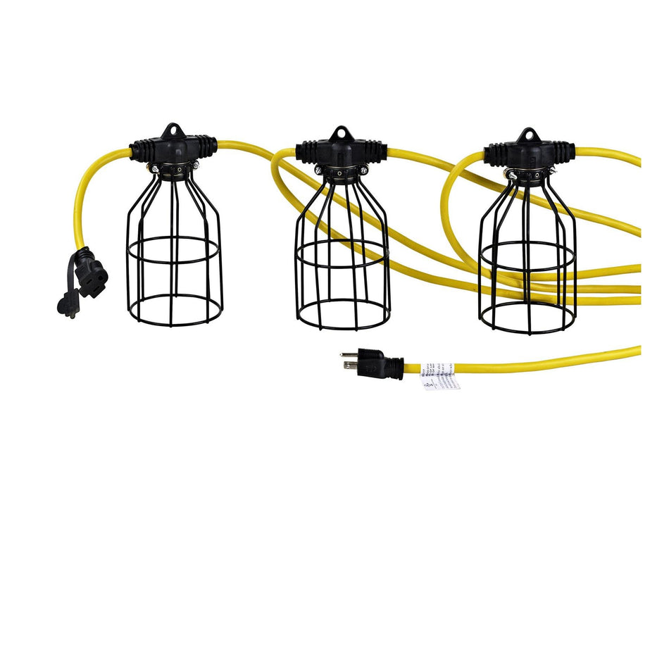 50 Ft Temporary Light String Linkable Constuction Job Site Lighting