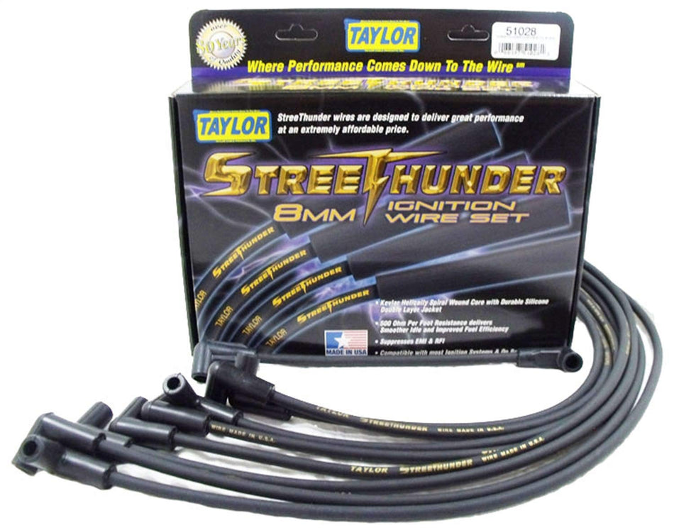 Taylor Cable 51028 Streethunder custom 8 cyl black