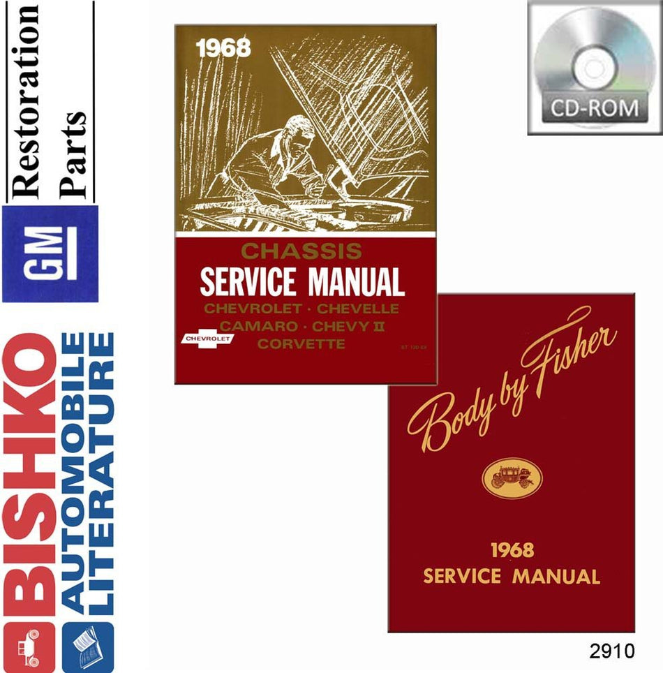 bishko automotive literature 1968 Chevrolet Shop Service Repair Manual CD Engine Drivetrain Electrical OEM