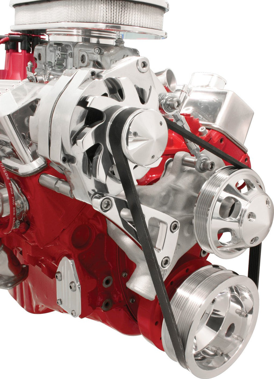 Billet Specialties FM0109PC Long Water Pump Passenger Side Top Mount Alternator Bracket for Small Block Chevy