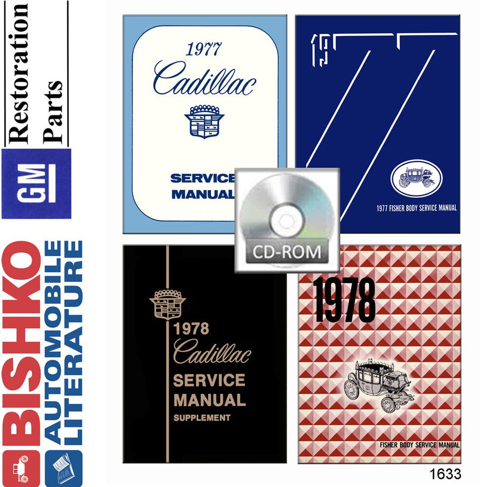 bishko automotive literature Shop Service Repair Manual CD for The 1977 1978 Cadillac Deville Eldorado Fleetwood