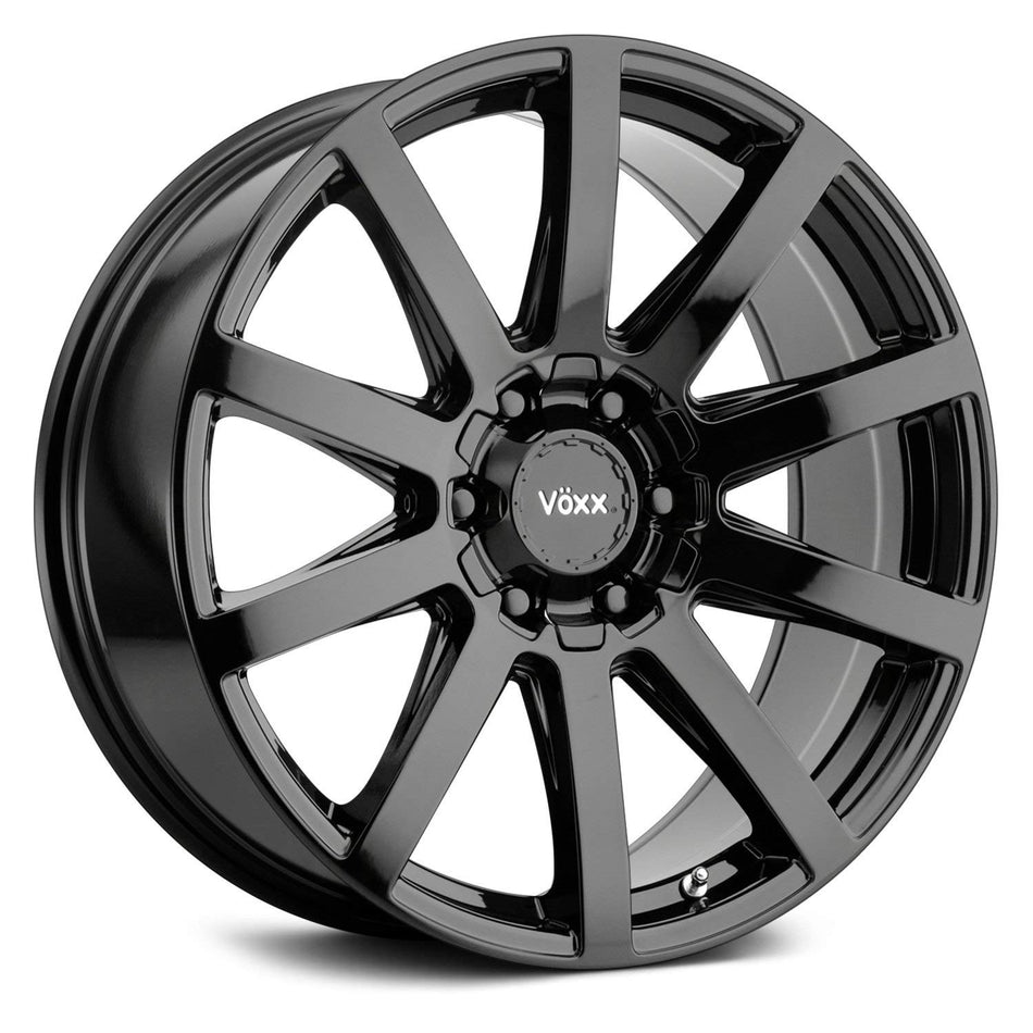 Voxx VENTO Custom Wheel - 20x9, 30 Offset, 6x139.7 Bolt Pattern, 87.1mm Hub - Gloss Black Rim