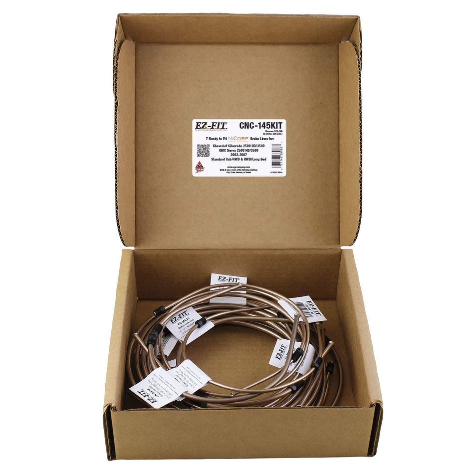 EZ-Fit NiCopp Complete Brake Line Kit, Silverado 2500/3500 Sierra 2500/3500 2003-2007 Std/Long