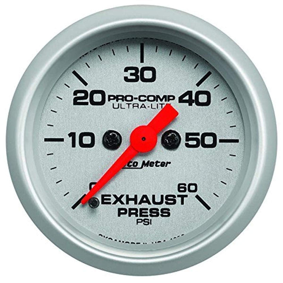 Auto Meter (4392) Ultra-Lite 2-1/16 0-60 PSI Full Sweep Electric Exhaust Pressure Gauge