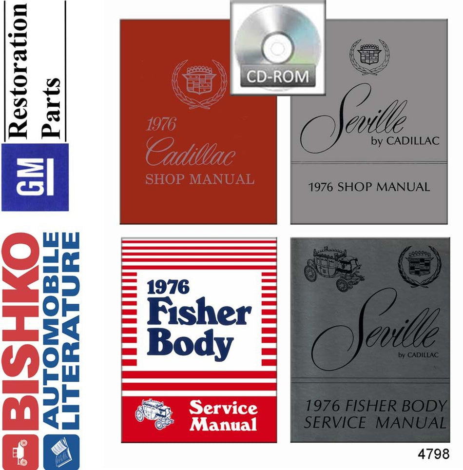 bishko automotive literature Shop Service Repair Manual CD for The 1976 Cadillac Deville Eldorado Fleetwood