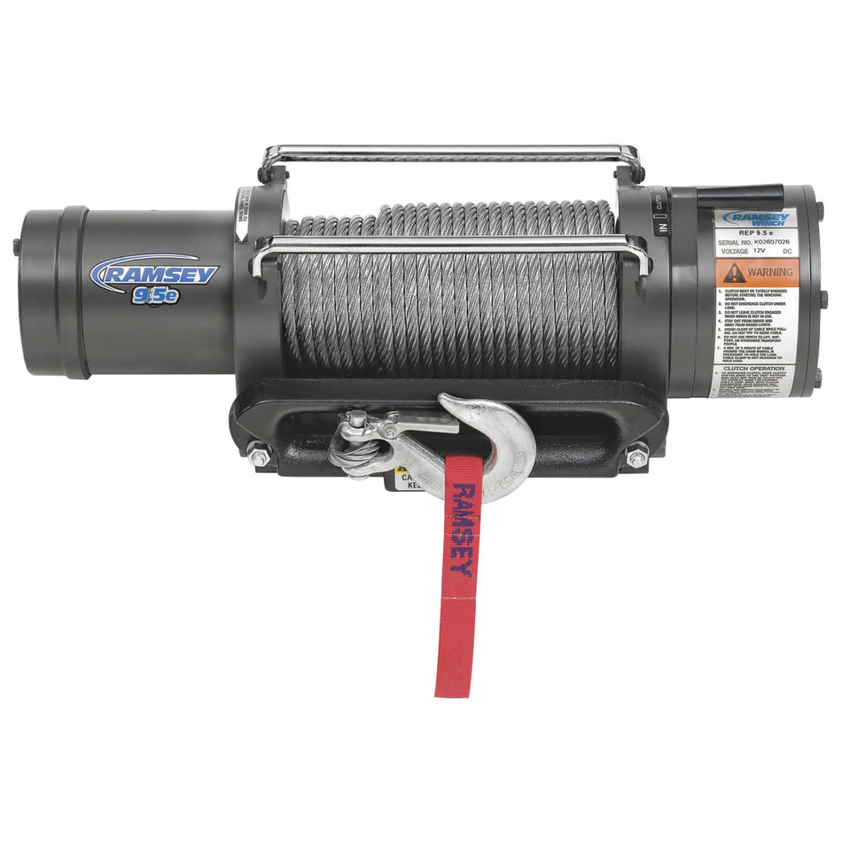 Ramsey 12 Volt DC Powered Electric Truck Winch - 9,500-Lb. Capacity, Galvanized Aircraft Cable, Model Number REP 9.5E