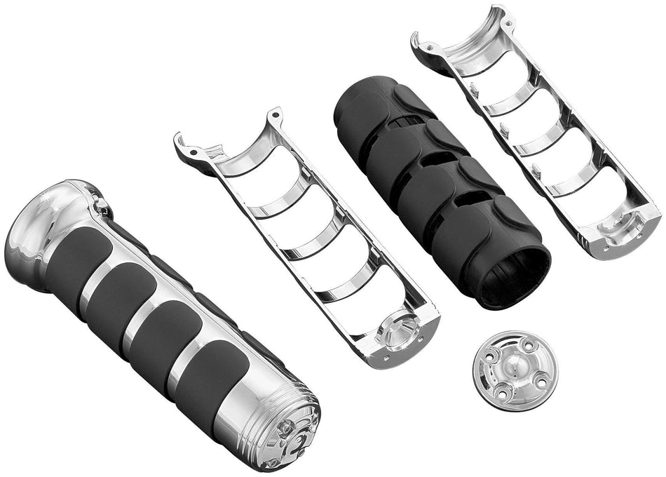 Kuryakyn 6183 Premium ISO Handlebar Grips for Throttle and Clutch: 2006-19 Honda Gold Wing GL1800 & F6B Motorcycles with Heated Grips, Chrome, 1 Pair